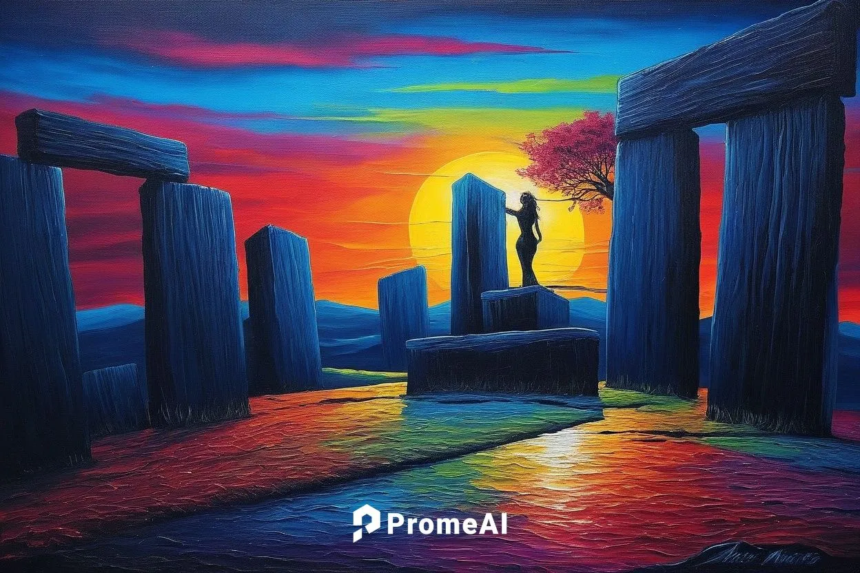 Painting Abstract Body Art Oil Painting
,oil painting on canvas,art painting,rainbow bridge,megalithic,fantasy picture,stonehenge,chalk drawing,fantasy art,oil painting,pandorica,romantic scene,henge,