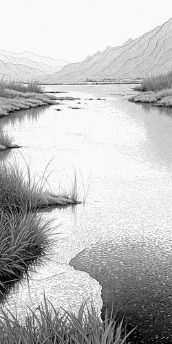 reedbeds,reedbed,marshes,marshland,salt marsh,wetland,marshlands,wetlands,swampy landscape,saltmarsh,saltmarshes,llyn,sloughs,marsh,lochan,cuckmere,waterbodies,loch,a small lake,cordgrass,Design Sketc