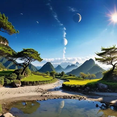 landscape background,fantasy landscape,terraformed,cartoon video game background,nature background,nature wallpaper,background view nature,alien planet,futuristic landscape,fantasy picture,terraforming,beautiful landscape,mountainous landscape,nature landscape,lunar landscape,virtual landscape,fractal environment,mountain landscape,windows wallpaper,an island far away landscape