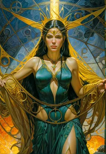 the image shows an attractive woman with a sword,kahlan,frigga,yavana,fantasy woman,sisoulith,goddess of justice,Illustration,Realistic Fantasy,Realistic Fantasy 03