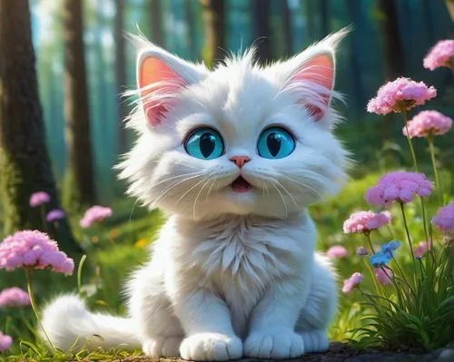 blue eyes cat,cat with blue eyes,cute cat,cute cartoon character,cartoon cat,blossom kitten,blue eyes,cat's eyes,cute cartoon image,birman,baby blue eyes,flower cat,cat kawaii,little cat,doll cat,ragdoll,cat image,funny cat,kitten,siamese cat,Conceptual Art,Oil color,Oil Color 06