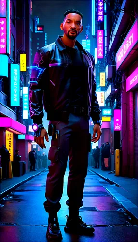 WILL SMITH,cyberpunk,abel,drake,80s,lando,enforcer,cinematic,neon lights,cargo,hk,futuristic,gangstar,hd wallpaper,the block,urban,tokyo,80's design,neon,neon arrows,4k wallpaper,Conceptual Art,Sci-Fi