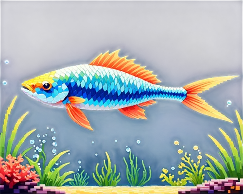 rainbowfish,oreochromis,blue stripe fish,cichlid,coelacanth,haplochromis,killifish,diamond tetra,blue fish,playfish,ornamental fish,coelacanths,tropical fish,cichlids,forest fish,fundulus,chromis,freshwater fish,mackerels,marine fish,Unique,Pixel,Pixel 01