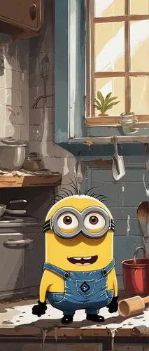 minion tim,minion,minions,dancing dave minion,despicable me,cute cartoon character,big kitchen,cookery,the kitchen,minion hulk,ratatouille,cute cartoon image,cooking,kitchen fire,kitchen work,kitchen,mess in the kitchen,making food,cooks,animated cartoon,Illustration,Vector,Vector 01