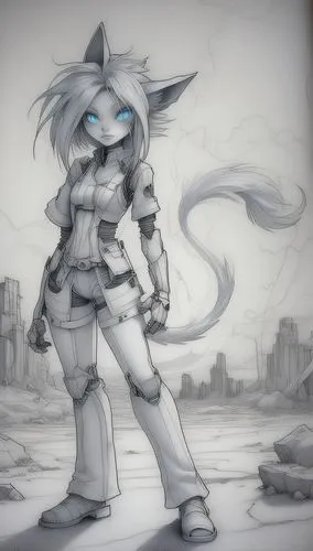 krita,grayscale,gray kitty,scourge,silverite,tristana,Design Sketch,Design Sketch,Pencil