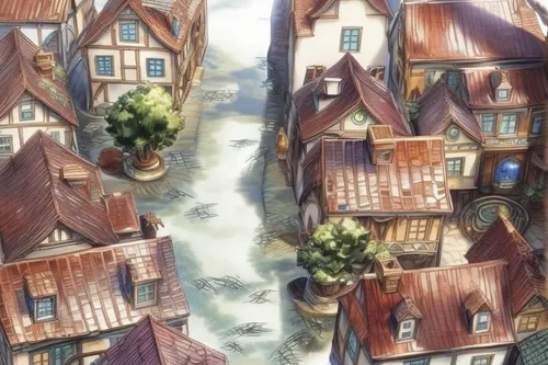 escher village,aurora village,medieval town,knight village,wooden houses,colmar city,half-timbered houses,hamelin,colmar,oktoberfest background,houses,houses clipart,studio ghibli,townhouses,medieval street,watercolor paris,winter village,alpine village,bremen,fantasy city