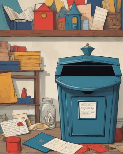 filing cabinet,newspaper box,pencil sharpener waste,storage-jar,teaching children to recycle,letter box,recycle bin,waste container,postbox,bin,courier box,paper background,mail flood,paperwork,waste bins,postal elements,post box,savings box,recycling bin,scrapbook background,Art,Artistic Painting,Artistic Painting 35