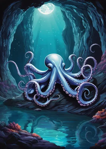 kraken,octopus,octopus vector graphic,silver octopus,deep sea,cephalopod,fun octopus,calamari,octopus tentacles,cuthulu,tentacles,squid game card,under sea,undersea,the bottom of the sea,cephalopods,nautilus,cg artwork,deep sea nautilus,pink octopus,Conceptual Art,Daily,Daily 24