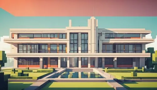 art deco,midcentury,modernism,modern house,lasdun,brutalism,mid century modern,bauhaus,modern architecture,voxel,mid century house,contemporary,kirrarchitecture,sanatorium,modern building,unbuilt,ubc,retro styled,render,mansion,Unique,Pixel,Pixel 03