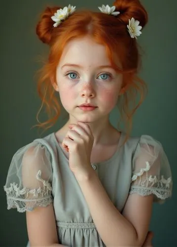 redhead doll,young girl,redheads,little girl fairy,rousse,girl in flowers