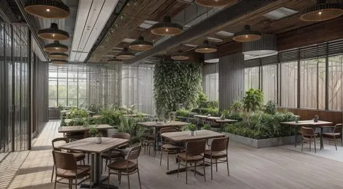 japanese restaurant,breakfast room,new york restaurant,modern office,a restaurant,hoboken condos for sale,forest workplace,dining room,bamboo plants,salt bar,conference room,school design,beer tables,