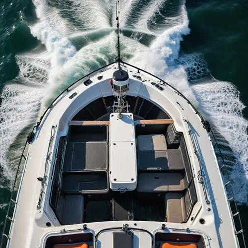 GERE UM GRANDE BARCO  DE PESCA VINDO EM MINHA DIREÇÃO, CORES BRANCO E PRETO PREDOMINANTE 
]
,yacht exterior,marinemax,power boat,powerboat,sunseeker,jetboat,powerboats,boat operator,simrad,speedboat,p