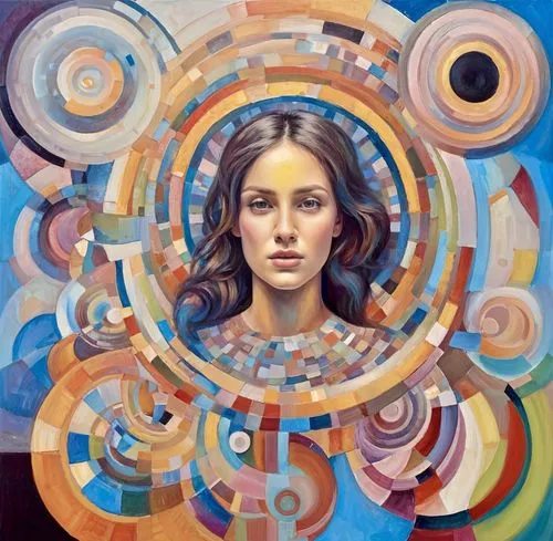 girl with a wheel,spinart,jasinski,colorful spiral,girl in a wreath,seni,dennings,spiral art,sedensky,vesica,cercles,leota,kaleidoscope,kaleidoscope art,time spiral,ozma,concentric,promethea,klimley,woman thinking