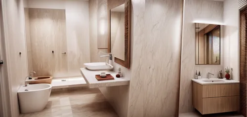 luxury bathroom,modern minimalist bathroom,3d rendering,bathroom cabinet,search interior solutions,laminated wood,wood-fibre boards,bathroom,interior modern design,render,plumbing fitting,core renovation,3d rendered,room divider,shower base,shower bar,modern room,washbasin,eco hotel,3d render