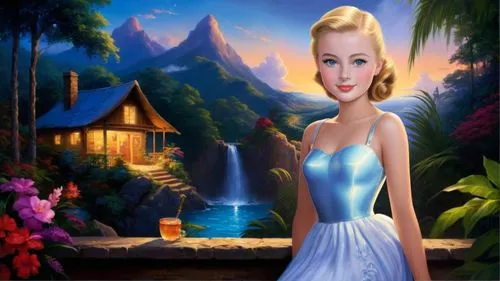 fantasy picture,the blonde in the river,tinkerbell,cinderella,mermaid background,cartoon video game background,landscape background,world digital painting,art deco background,3d background,disneyfied,fairy tale character,elsa,fairyland,3d fantasy,dorthy,fantasy art,cendrillon,portrait background,love background