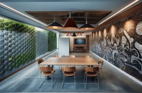 modern decor,patterned wood decoration,tile kitchen,contemporary decor,creative office,modern office,concrete ceiling,tiled wall,interior modern design,wall decoration,wooden wall,intensely green hornbeam wallpaper,interior design,interior decoration,meeting room,conference room,hallway space,garden design sydney,flower wall en,wall panel