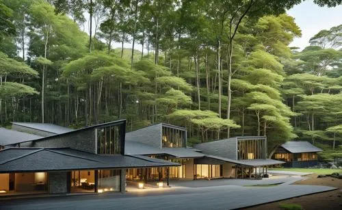 forest house,house in the forest,ryokan,greenforest,asian architecture,amanresorts,timber house,landscape design sydney,bamboo forest,landscape designers sydney,teahouses,kumano kodo,green forest,roof