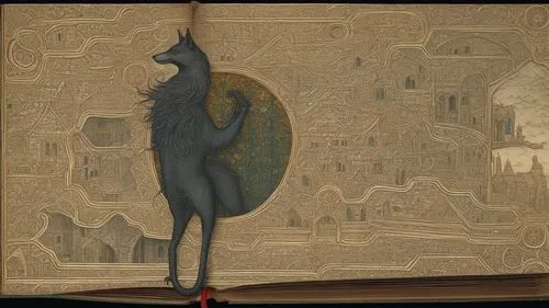 medieval enluminur 
,an art work on an old book with black background,uccello,varekai,esmerian,shahnama,thoth,sokurov,Illustration,Realistic Fantasy,Realistic Fantasy 05