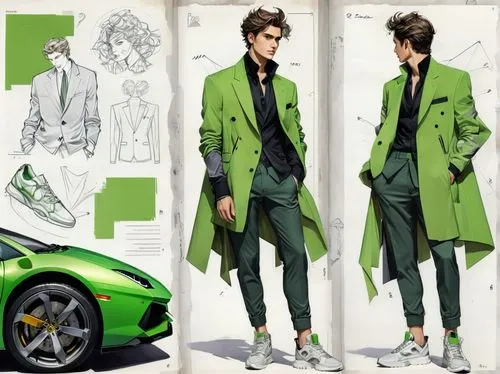 green jacket,riddler,coat color,golf green,pine green,green,green tangerine,trend color,lime,patrol,green sail black,green snake,fashion vector,lamborghini estoque,lamborghini,lamborghini huracán,sports car,leaf green,automobile racer,suit of spades,Unique,Design,Character Design