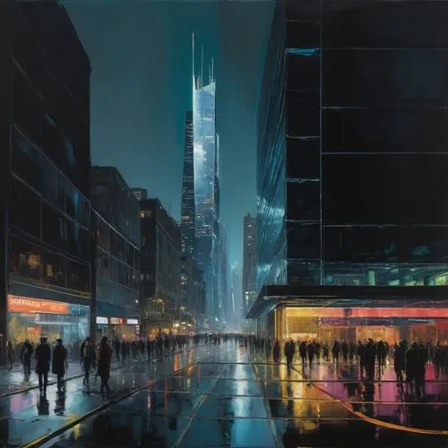 cityscapes,1 wtc,cityscape,city scape,cybercity,night scene,coruscant,city at night,skyscrapers,cityzen,metropolis,sedensky,supertall,shulman,jablonsky,richter,ueberroth,arcology,kinkade,tall buildings,Conceptual Art,Oil color,Oil Color 01