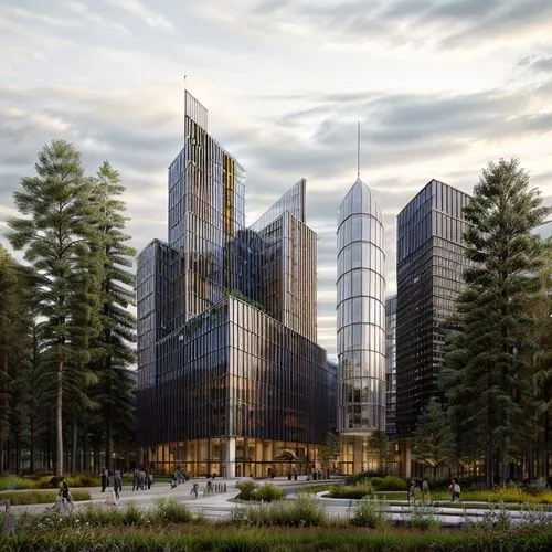 glass facade,solar cell base,espoo,forest workplace,eco-construction,glass facades,office buildings,eco hotel,glass building,archidaily,building valley,spruce forest,mixed-use,metal cladding,kirrarchi