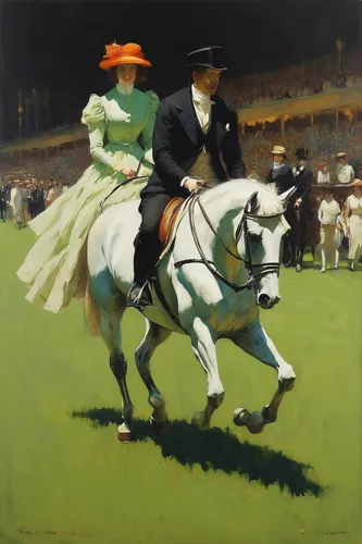 Eb & Flo 'Glory Ace Day Out'  -  Acrylic on Canvas,jockey,equestrian sport,andalusians,cross-country equestrianism,derby,horse riders,modern pentathlon,galloping,traditional sport,horse racing,basque 