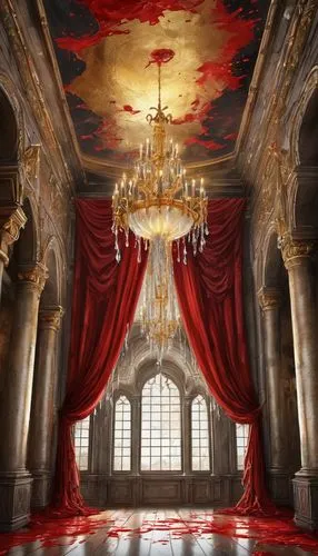 theater curtain,ornate room,stage curtain,four poster,royal interior,theater curtains,theatre curtains,hall of the fallen,curtain,blood church,ballroom,baroque,versailles,a curtain,the throne,theater stage,four-poster,luxury decay,chandelier,immenhausen,Conceptual Art,Graffiti Art,Graffiti Art 08