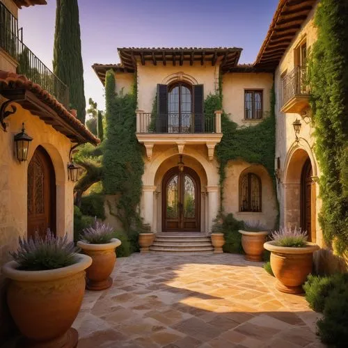 provencal,tuscan,provencal life,santa barbara,beautiful home,palmilla,hacienda,courtyards,courtyard,casa,carmel,patios,luxury home,alhambra,spanish tile,luxury property,patio,the threshold of the house,casitas,exteriors,Art,Classical Oil Painting,Classical Oil Painting 14