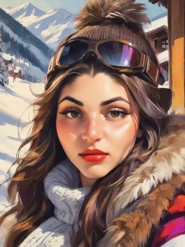 dawnstar,skier,alyeska,ssx,syberia,ski,Digital Art,Impressionism