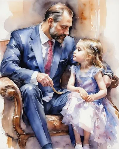 father and daughter,mulcair,father daughter,figli,velayati,aznar,Illustration,Paper based,Paper Based 11