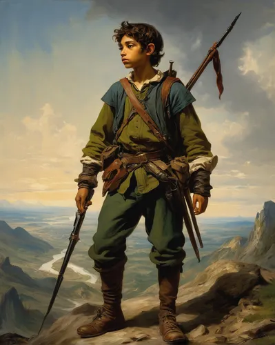 In a post-apocalyptic setting, describe the struggles of a young elfo who tries to find hope and restore peace to their war-torn homeland.,the wanderer,adventurer,mountain guide,heroic fantasy,robin h