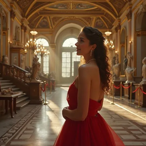 girl in red dress,red gown,man in red dress,in red dress,red dress,lady in red,belle,a girl in a dress,habanera,elegante,girl in a long dress,principessa,louvre,elegant,red bow,elegance,ballgown,ballroom,ball gown,red skirt,Photography,General,Realistic