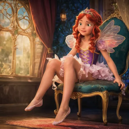 A tense moment: A character realizes they've panty pooped right before an important job interview.,cinderella,princess anna,rosa ' the fairy,rapunzel,rosa 'the fairy,princess sofia,fairy tale characte