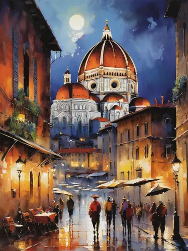 italian painter,night scene,oil painting on canvas,rome night,art painting,florence cathedral,firenze,oil painting,world digital painting,florence,florentine,rome at night,spanish steps,pisa,watercolor painting,cappodocia,dubrovnik city,duomo,church painting,rome,Conceptual Art,Oil color,Oil Color 09