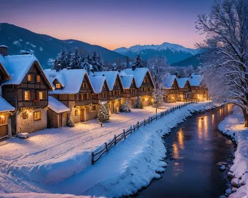 winter village,santa's village,alpine village,snowy landscape,leavenworth,christmas landscape,austria,winter landscape,tyrol,snow landscape,winter night,mountain village,whistler,south tyrol,winter house,wooden houses,winter magic,southeast switzerland,tirol,courchevel,Photography,General,Natural