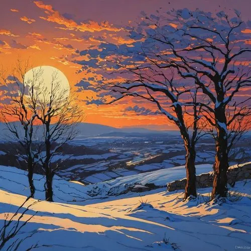 winter landscape,snow landscape,snowy landscape,snow scene,winter background,winter morning,christmas landscape,landscape background,winter light,winter dream,lunar landscape,moonrise,early winter,mountain sunrise,russian winter,purple landscape,snow fields,winter magic,fantasy landscape,dusk,Illustration,Realistic Fantasy,Realistic Fantasy 12