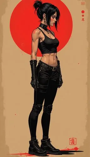 kunoichi,samurai fighter,streetfighter,karai,katana,rossmo,Illustration,Realistic Fantasy,Realistic Fantasy 18