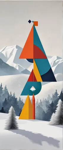 matruschka,snow scene,olympic mountain,christmas landscape,snow landscape,winter landscape,braque d'auvergne,snow mountain,mountain scene,ski cross,whistler,tepee,modern christmas card,gongga snow mountain,olle gill,triangles background,snow slope,winter background,evergreen trees,christmas tree pattern,Art,Artistic Painting,Artistic Painting 44