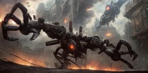 walking spider,exoskeleton,centipede,arachnid,bacteriophage,tarantula,mech,tau,concept art,mecha,arachnophobia,arthropod,dreadnought,destroy,harvestman,invasion,phage,sci fiction illustration,harvestmen,predators,Game Scene Design,Game Scene Design,Steampunk