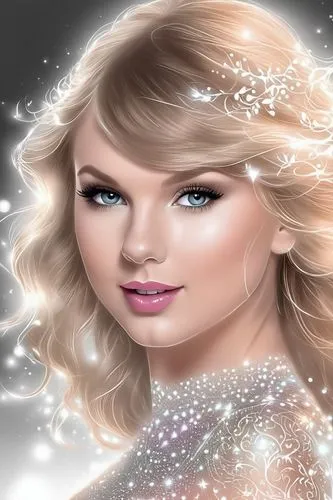 Taylor Swift extremely detailed professional photography of (((an ethereal spirit))) with a mischievous smile and glowy eyes. Otherworldly creature, magical scene, an incredibly beautiful world of won