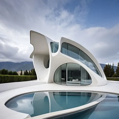 futuristic architecture,modern architecture,superadobe,futuristic art museum,modern house,cubic house,dreamhouse,pool house,arhitecture,roof landscape,dunes house,architecturally,architecture,cube house,luxury property,house shape,architectural,architectural style,calatrava,architettura,Photography,General,Realistic