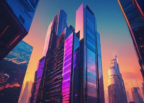 colorful city,skyscrapers,futuristic architecture,skyscraper,skyscraping,skycraper,supertall,cybercity,futuristic landscape,glass building,the skyscraper,dubia,ctbuh,pc tower,megacorporation,cityscape,escala,dubai,urban towers,coruscant,Conceptual Art,Oil color,Oil Color 14