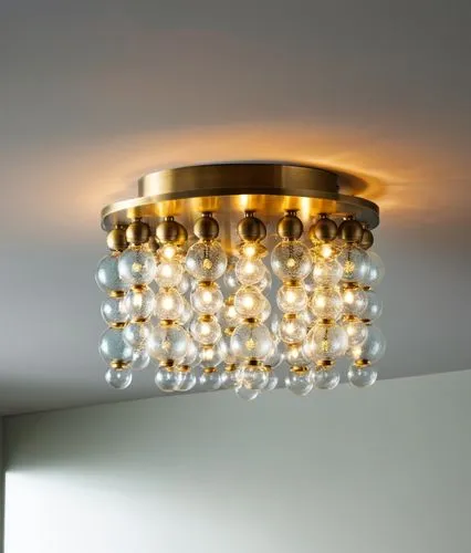 colored bubble glass flush mount finish antique brass 
,a ceiling light with glass beads hanging from it,ceiling light,ceiling lamp,halogen light,halogen spotlights,wall light,wall lamp,ceiling lighti