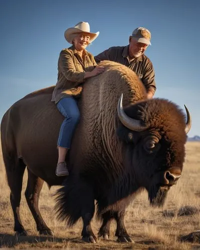 real beauty queen massaging her bull bison like she wants to be treated herself,cape buffalo,african buffalo,bighorn ram,buffaloes,buffalo herd,bisons,bison,buffalo herder,buffalos,buffalo,usfws,tuske