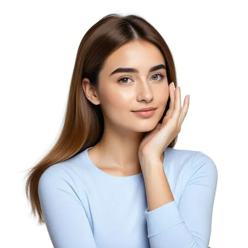 a woman wearing blue is posing for a picture,girl on a white background,portrait background,nabiullina,lilyana,sevda,marzia