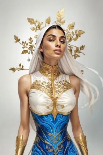 fantasy woman,elven,zodiac sign libra,wood elf,fantasy portrait,cosplay image,elf,ice queen,blue enchantress,asian costume,libra,male elf,lotus with hands,bodypaint,violet head elf,gold foil mermaid,lux,the enchantress,bodypainting,the snow queen