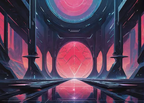 futuristic landscape,barren,vast,portal,dimensional,aura,hex,hall of the fallen,portals,dimension,threshold,monolith,futuristic,vortex,echo,mirror of souls,vapor,meridians,inner space,alien world,Conceptual Art,Fantasy,Fantasy 29