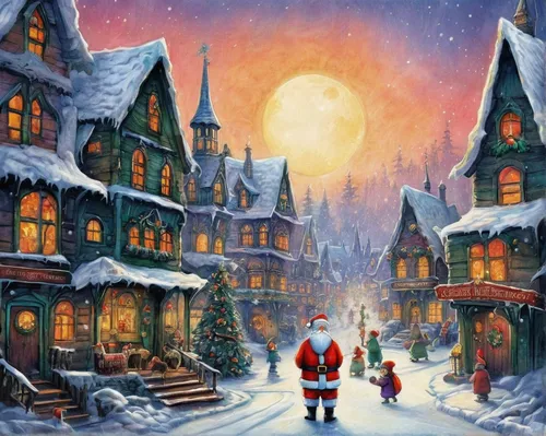 christmas snowy background,christmas landscape,christmas town,christmas scene,north pole,christmasbackground,christmas wallpaper,winter village,advent calendar,christmas background,santa and girl,santa claus,aurora village,children's christmas,christmas village,christmas house,christmas carol,santa,the holiday of lights,christmas banner,Illustration,Paper based,Paper Based 18