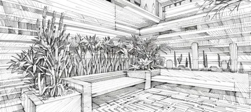 garden design sydney,bamboo plants,wireframe graphics,wireframe,landscape design sydney,potted plants,balcony garden,house plants,balcony plants,roof garden,frame drawing,landscape designers sydney,wooden beams,garden shed,houseplant,archidaily,garden plants,ornamental grass,house drawing,gray-scale,Design Sketch,Design Sketch,Hand-drawn Line Art