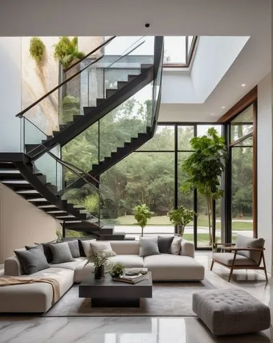 interior modern design,modern living room,luxury home interior,contemporary decor,minotti,modern decor,modern style,modern house,living room,outside staircase,beautiful home,glass wall,home interior,interior design,loft,staircase,modern architecture,cantilevered,seidler,balustrades,Illustration,Retro,Retro 24